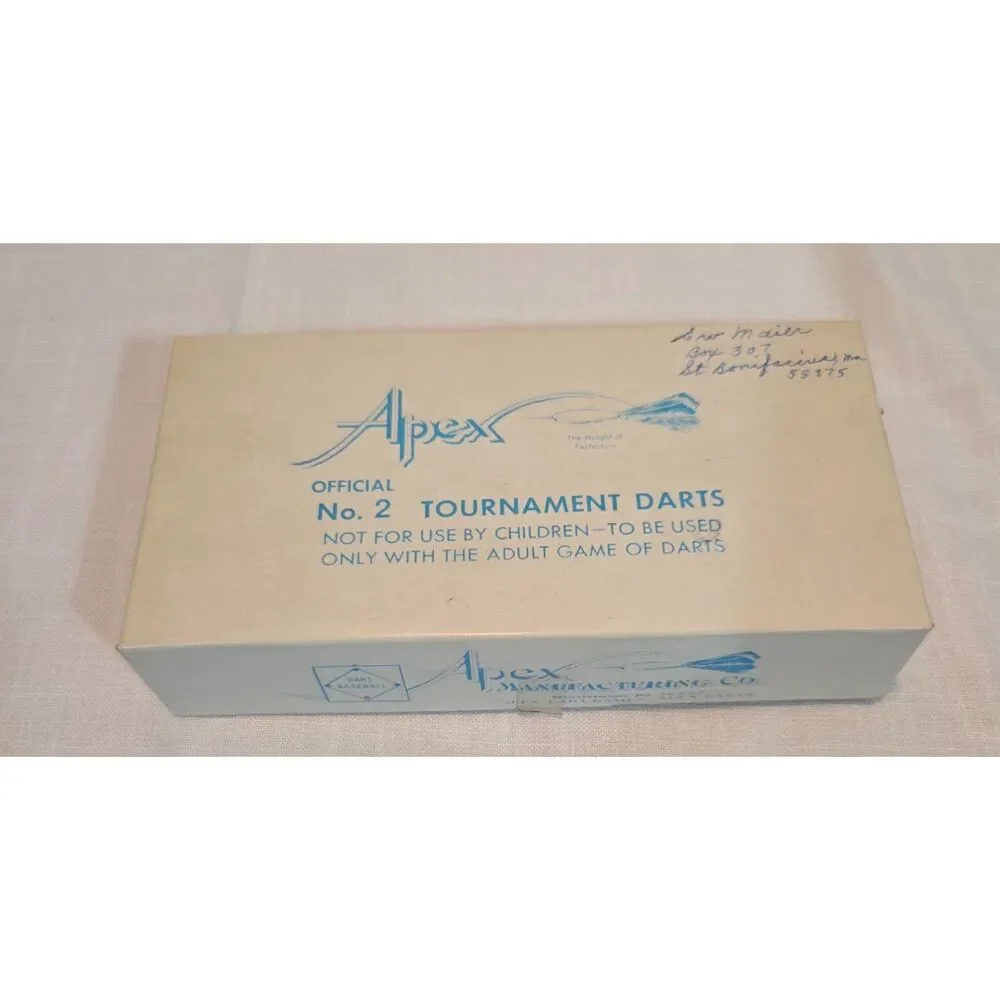 Vintage Apex No 2 Tournament Darts Feather Flights Original Box Norristown PA